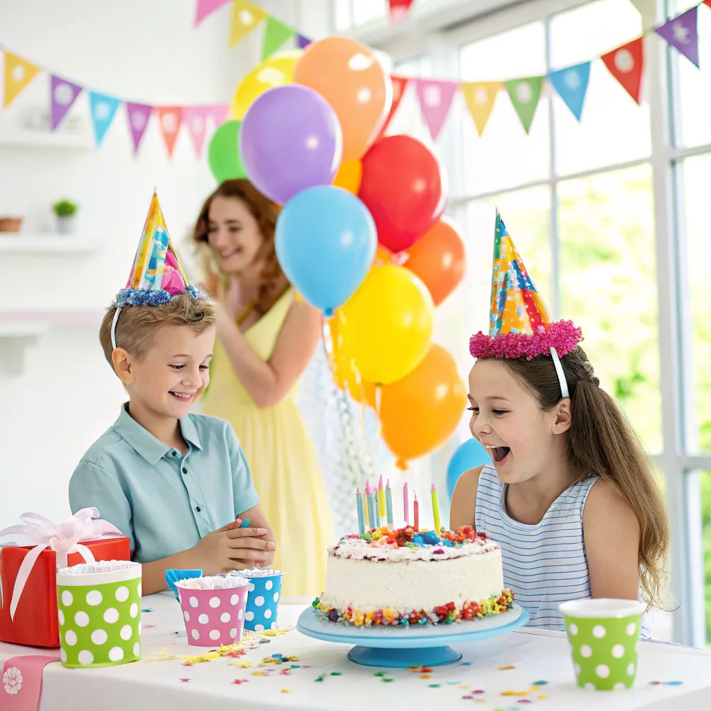 Birthday party with decorations